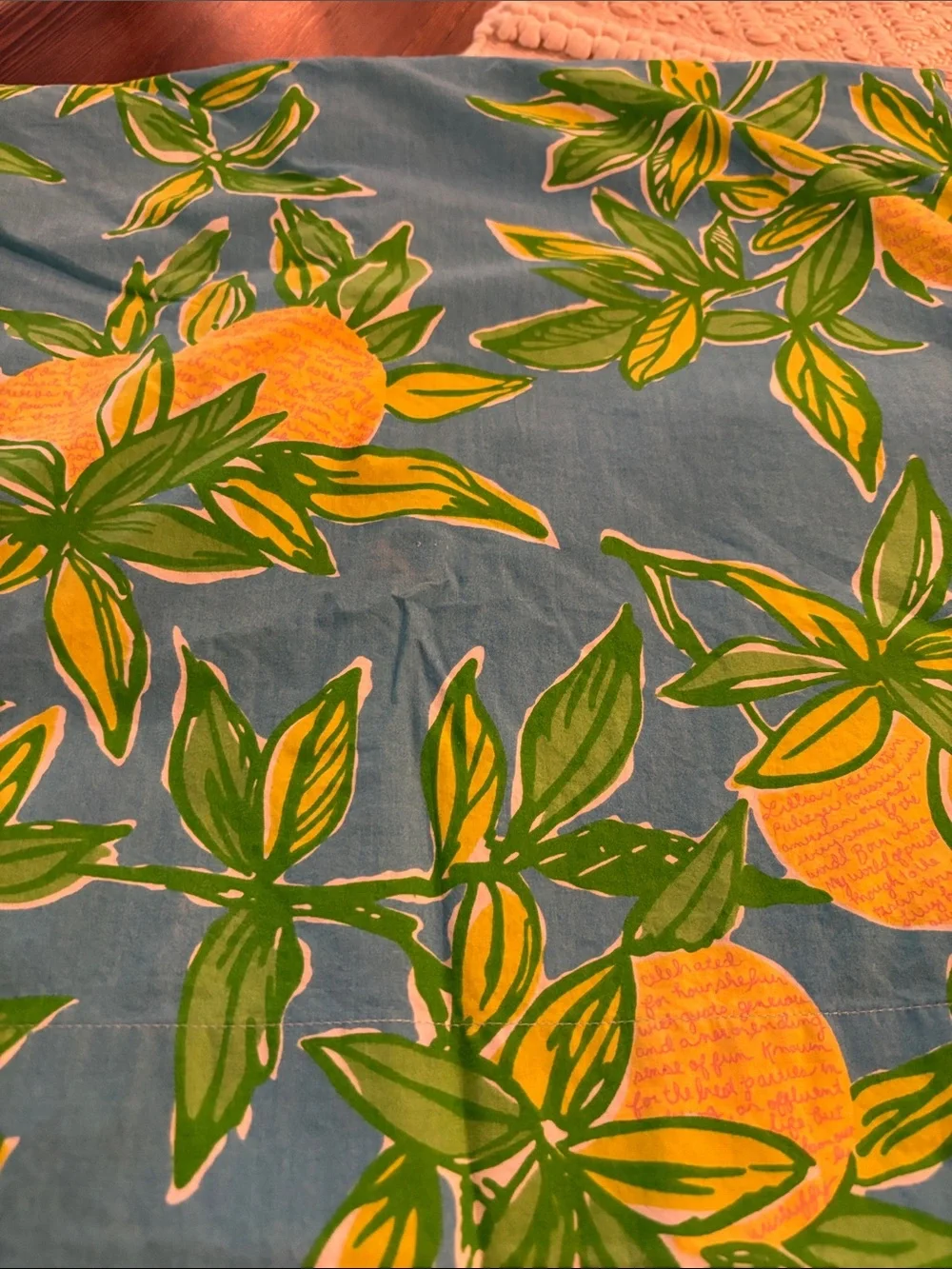 Lilly Pulitzer Turquoise Shower Curtain with Yellow Floral Print